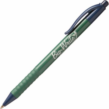 Picture of SKILCRAFT Bio-Write Retractable Pens, Fine Point, Blue Ink, Pack Of 12 (AbilityOne 7520-01-578-9301)