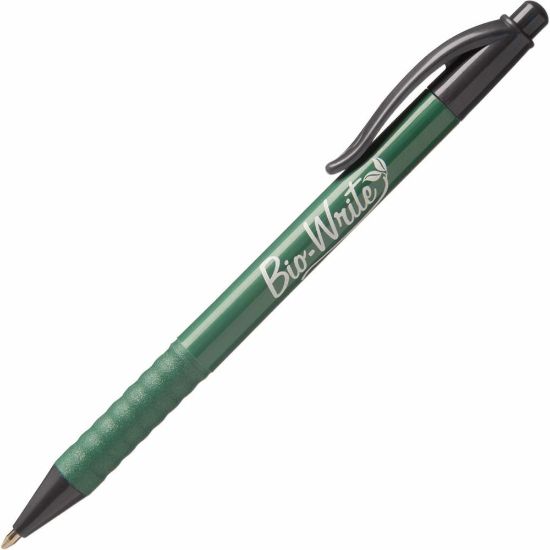 Picture of SKILCRAFT Bio-Write Retractable Pens, Medium Point, Black Ink, Pack Of 12 (AbilityOne 7520-01-578-9305)