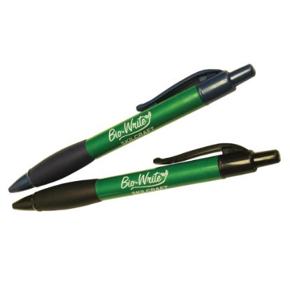 Picture of SKILCRAFT Bio-Write Retractable Pens, Medium Point, Black Ink, Pack Of 12 (AbilityOne 7520-01-578-9307)