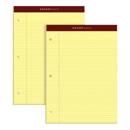 Picture of TOPS Double Docket Writing Pads, 8 1/2in x 11in, Narrow Ruled, 100 Sheets, Canary, Pack Of 2 Pads