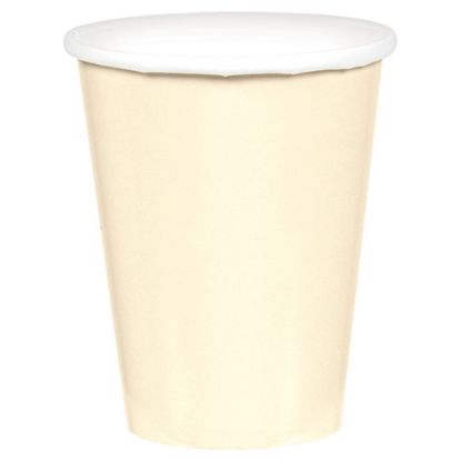 Picture of Amscan 68015 Solid Paper Cups, 9 Oz, Vanilla Creme, 20 Cups Per Pack, Case Of 6 Packs