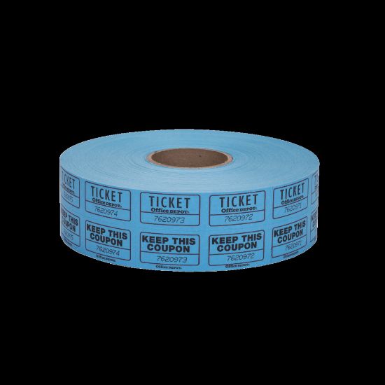 Picture of Office Depot Brand Ticket Roll, Double Coupon, Roll Of 2,000 Tickets, Assorted (No Color Choice)