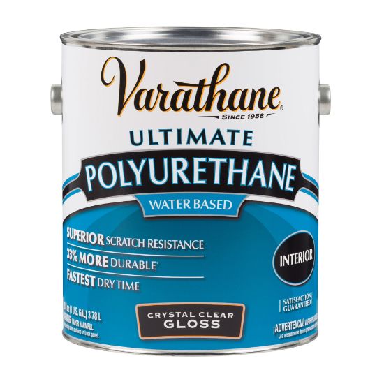 Picture of Varathane Ultimate Water-Based Polyurethane, 1 Gallon, Crystal Clear Gloss, Pack Of 2 Cans