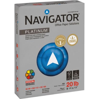 Picture of Navigator Platinum Office Multi-Use Paper, 10 Reams, Bright White, Letter Size (8 1/2in x 11in), 20 Lb, Smooth