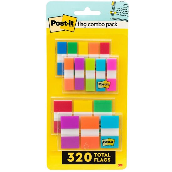 Picture of Post-it Flag Multipack, 1/2in And 1in, Assorted Colors, Pack Of 320