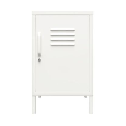 Picture of Ameriwood Home Mission District Metal Locker End Table, 27-3/16inH x 15inW x 15-3/4inD, White