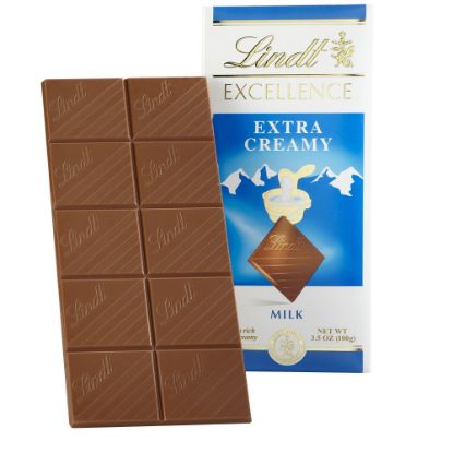 Picture of Lindt Excellence Chocolate, Extra Creamy Milk Chocolate Bars, 4.4 Oz, Box Of 12