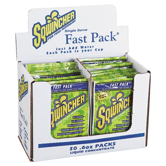 Picture of Sqwincher Fast Pack Electrolyte Replenishment Concentrate, Lemon Lime, 0.6 Oz, Case of 200