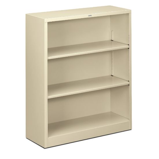 Picture of HON Brigade Steel Modular Shelving Bookcase, 3 Shelves, 41inH x 34-1/2inW x 12-5/8inD, Putty