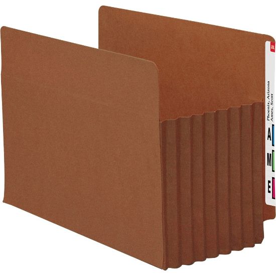 Picture of Smead TUFF Pocket File Pockets, End-Tab, Letter Size, 7in Expansion, 30% Recycled, Red, Box Of 5