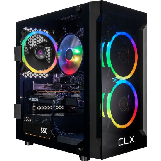 Picture of CLX SET Gaming Desktop PC, AMD Ryzen 7, 16GB Memory, 500GB Solid State Drive/2TB Hard Drive, Windows 11, Radeon RX 6600 8GB GDDR6 Graphics