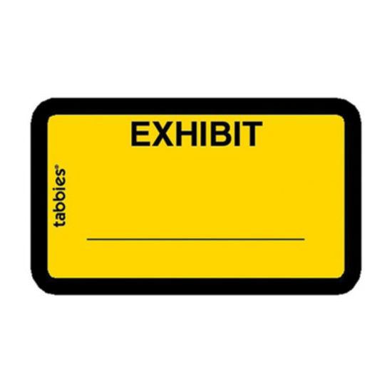 Picture of Tabbies Color-coded Legal Exhibit Labels, TAB58090, 1 5/8inW x 1inL, Yellow, Pack Of 252