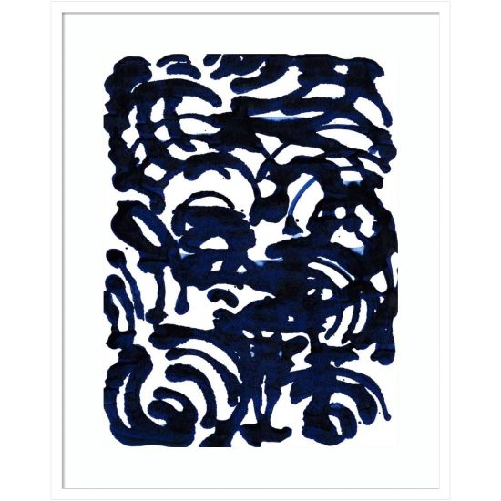 Picture of Amanti Art Indigo Swirls II by Jodi Fuchs Wood Framed Wall Art Print, 35inH x 28inW, White