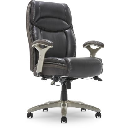 Picture of Serta Smart Layers Jennings Big & Tall Ergonomic Bonded Leather High-Back Executive Chair, Dark Gray/Silver