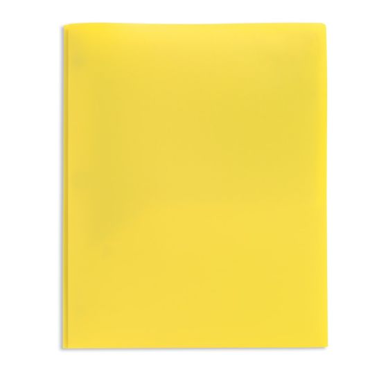 Picture of Office Depot Brand 2-Pocket School-Grade Poly Folder with Prongs, Letter Size, Yellow