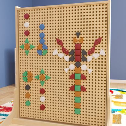 Picture of Flash Furniture Bright Beginnings Commercial 256-Piece Shape Set For Modular STEAM Wall Systems, Multicolor