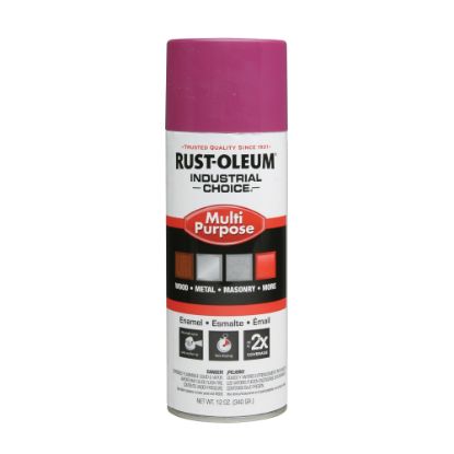 Picture of Rust-Oleum Industrial Choice 1600 System Multi-Purpose Enamel Spray Paint, 12 Oz, Gloss Safety Purple, Case Of 6 Cans