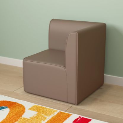 Picture of Flash Furniture Bright Beginnings Commercial Grade Modular Classroom Soft Seating 1-Seater Corner Chair, Neutral