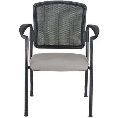 Picture of WorkPro Spectrum Series Mesh/Vinyl Stacking Guest Chair With Antimicrobial Protection, With Arms, Gray, Set Of 2 Chairs, BIFMA Compliant