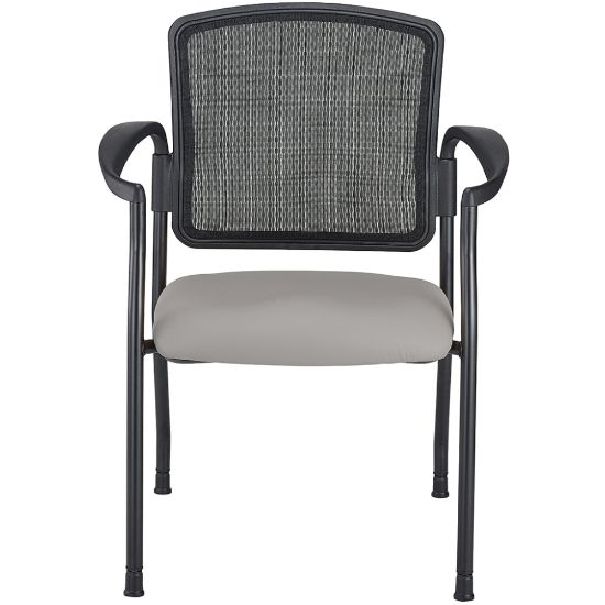 Picture of WorkPro Spectrum Series Mesh/Vinyl Stacking Guest Chair With Antimicrobial Protection, With Arms, Gray, Set Of 2 Chairs, BIFMA Compliant