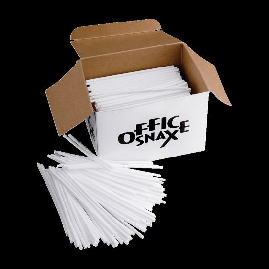 Picture of Office Snax Breakroom Stir Sticks, White, Box Of 1,000