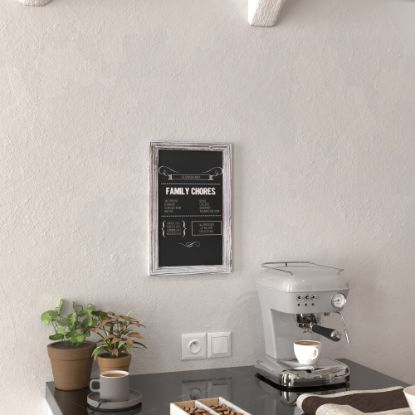 Picture of Flash Furniture Canterbury Wall Mount Magnetic Chalkboard Signs, 11in x 17in, White Wash, Set Of 10 Signs