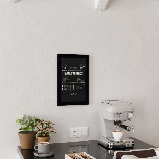 Picture of Flash Furniture Canterbury Wall Mount Magnetic Chalkboard Signs, 11in x 17in, Rustic Black, Set Of 10 Signs