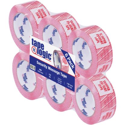 Picture of Tape Logic Tamper Evident Security Tape, 2in x 110 Yd., Red/White, Case Of 6 Rolls