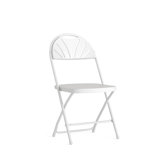 Picture of Flash Furniture HERCULES Plastic Fan-Back Folding Chair, White