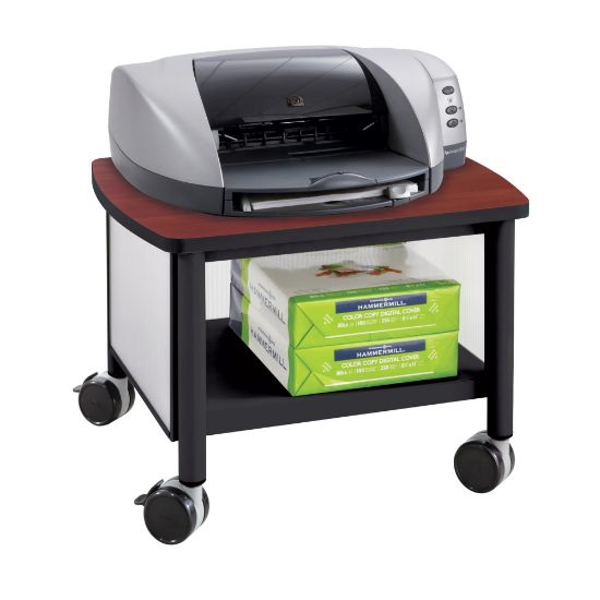 Picture of Safco Impromptu Under-Table Printer Stand, 14 1/2inH x 20 1/2inW x 16 1/2inD, Black/Cherry