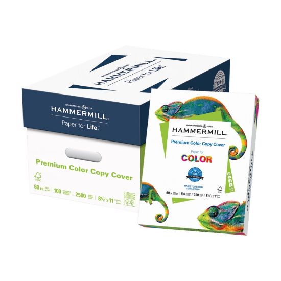 Picture of Hammermill Color Card Stock, Photo White, Ledger (11in x 17in), 60 Lb, Pack Of 250