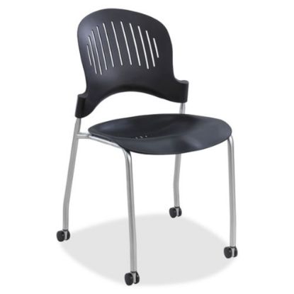 Picture of Safco Zippi Stack Chair, Silver/Black, Set Of 2