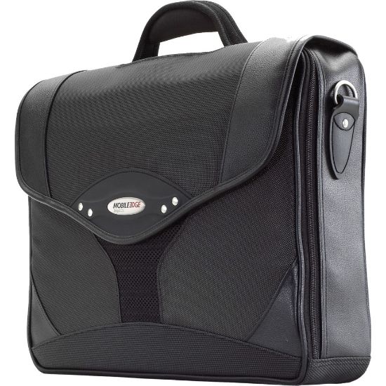 Picture of Mobile Edge Select Briefcase - Top-loading - Shoulder Strap, Handle - Leather - Charcoal, Black