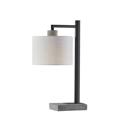 Picture of Adesso Devin Table Lamp, 22-1/2inH, White Shade/Black And Gray Base