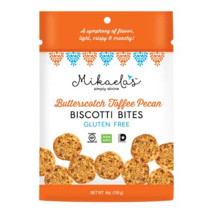 Picture of Mikaelas Simply Divine Biscotti Cookies, Butterscotch Toffee Pecan, Box Of 96 Cookies