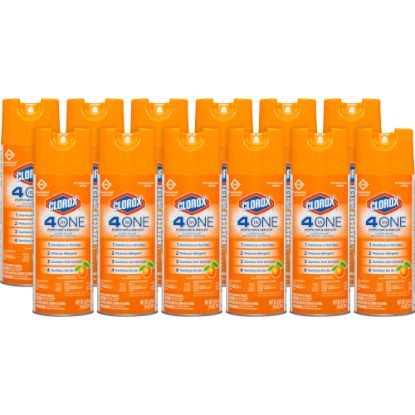 Picture of CloroxPro 4 in One Disinfectant & Sanitizer - Aerosol - 14 fl oz (0.4 quart) - Fresh Citrus Scent - 12 / Carton