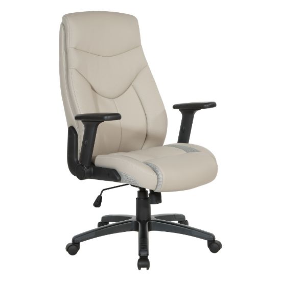 Picture of Office Star Ergonomic Leather High-Back Executive Office Chair, Taupe