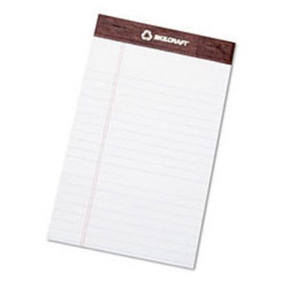 Picture of SKILCRAFT 30% Recycled Perforated Writing Pads, 5in x 8in, White, Legal Ruled, 50 Sheets, Pack Of 12 (AbilityOne 7530-01-372-3107)