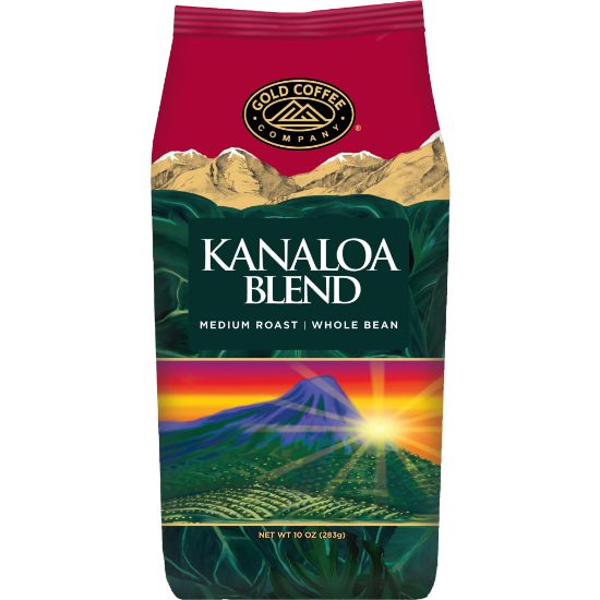 Picture of Gold Coffee Company Whole Bean Coffee, Kanaloa Blend, 10 Oz Per Bag