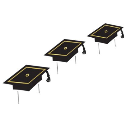 Picture of Amscan Small Graduation Cap Stakes 6-Piece Sets, Black, Pack Of 2 Sets