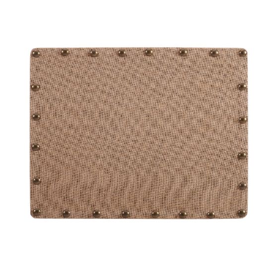 Picture of Linon Burke Burlap Nailhead Home Office Corkboard, 22in x 28in, Brown/Antique Bronze