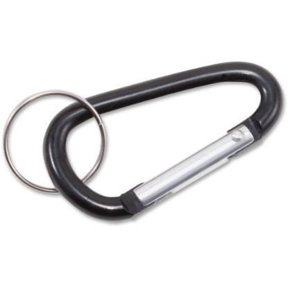 Picture of Advantus Split Key Ring Carabiner Key Ring, Black, Pack Of 10