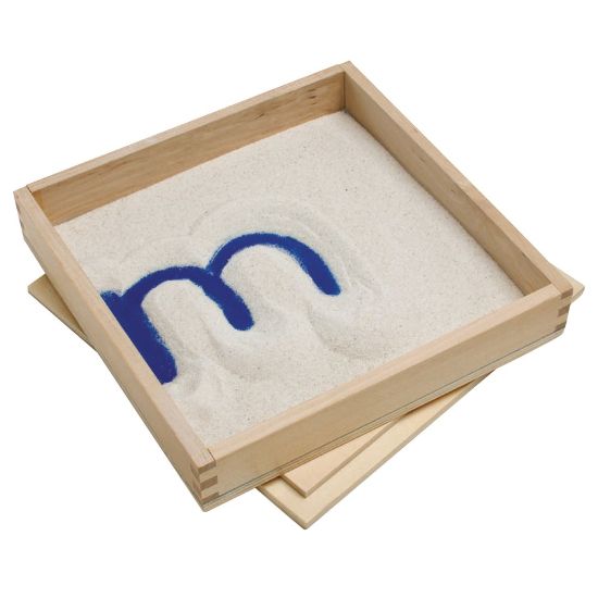 Picture of Primary Concepts Letter Formation Sand Tray, 8inH x 8inW x 1 1/2inD, Brown/Blue