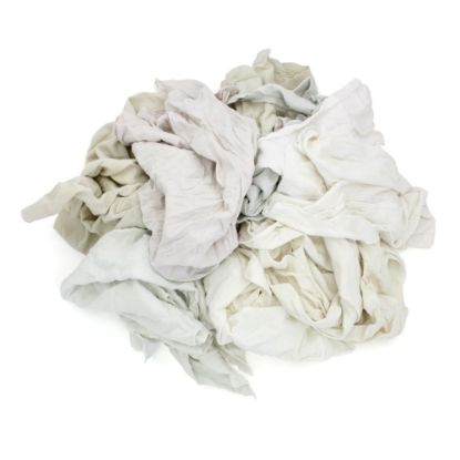 Picture of Hospeco Reclaimed Rags, 10-1/2inH x 20-5/16inD, White, Pack Of 25 Rags