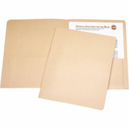 Picture of SKILCRAFT Twin Pocket Portfolios, 30% Recycled, Tan, Box Of 25 (AbilityOne 7510-00-584-2492)