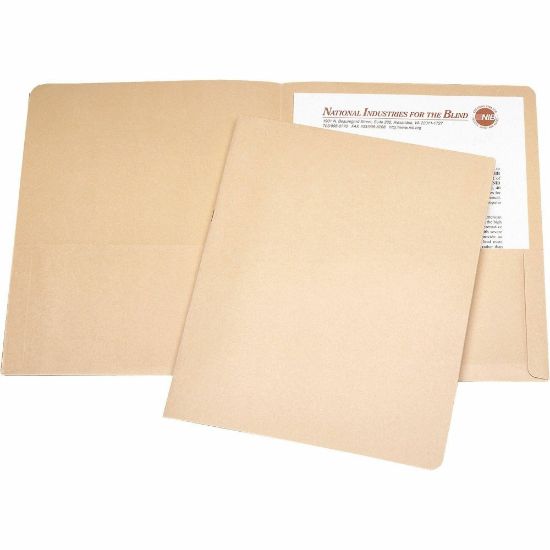 Picture of SKILCRAFT Twin Pocket Portfolios, 30% Recycled, Tan, Box Of 25 (AbilityOne 7510-00-584-2492)