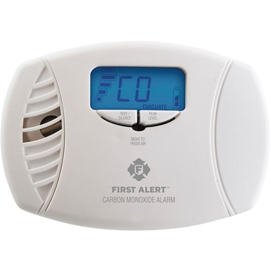 Picture of First Alert CO615 Carbon Monoxide Alarm - Wired - 120 V AC - 85 dB - Audible - Wall Mountable, Stand Mount