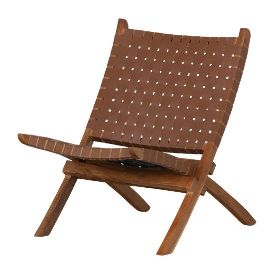 Picture of South Shore Balka Woven Leather Lounge Chair, Brown