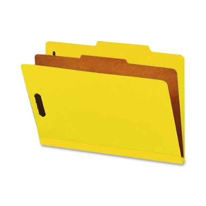 Picture of Smead Classification Folders, With SafeSHIELD Coated Fasteners, 1 Divider, 2in Expansion, Legal Size, 50% Recycled, Yellow, Box Of 10