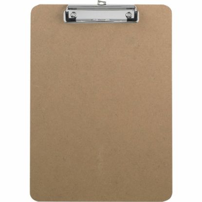 Picture of Business Source Flat Clip Clipboard - 9in x 12 1/2in - Hardboard - Brown - 1 Each